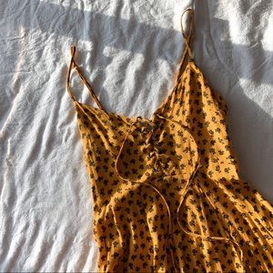 Yellow and black floral summer dress